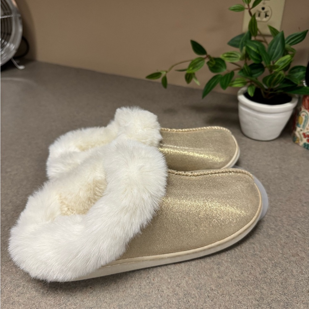 Lauren Conrad Gold Slippers